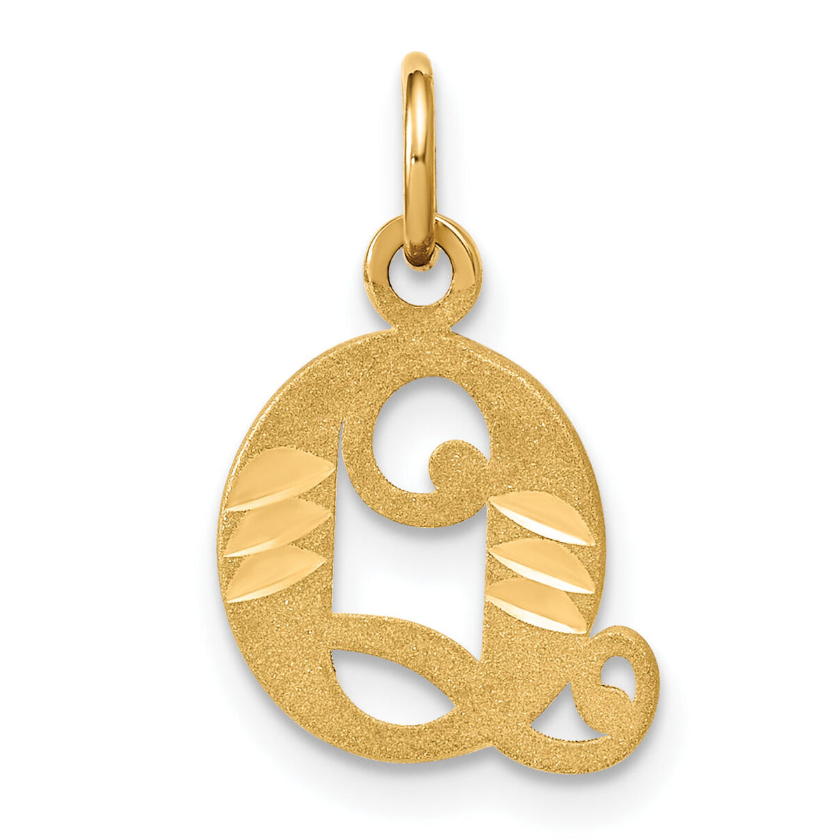 14k Letter Q Initial Charm-C565Q
