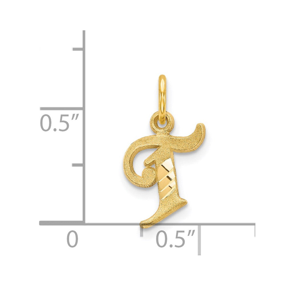 14k Letter T Initial Charm-C565T