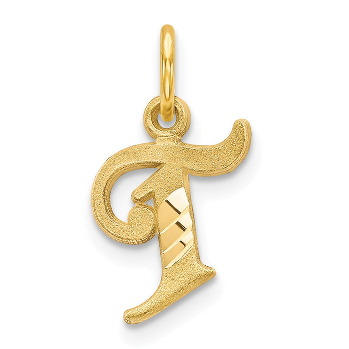 14k Letter T Initial Charm-C565T