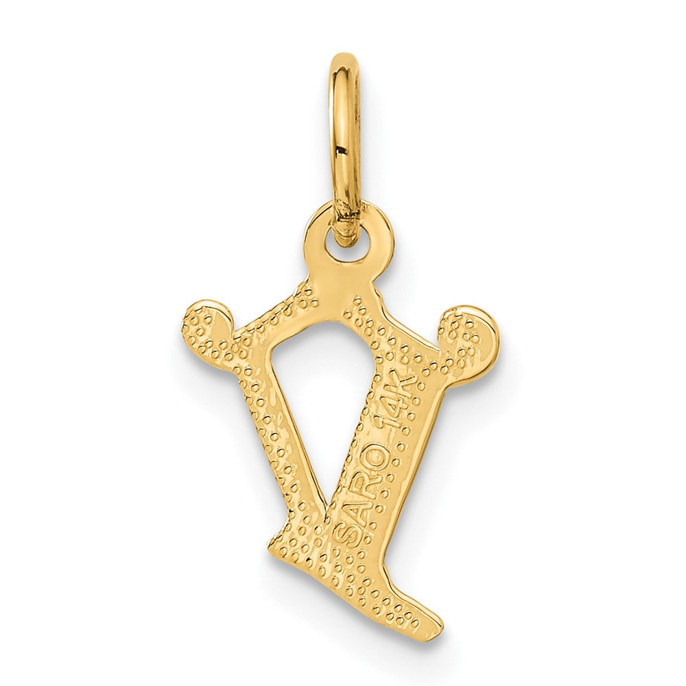 14k Letter V Initial Charm-C565V