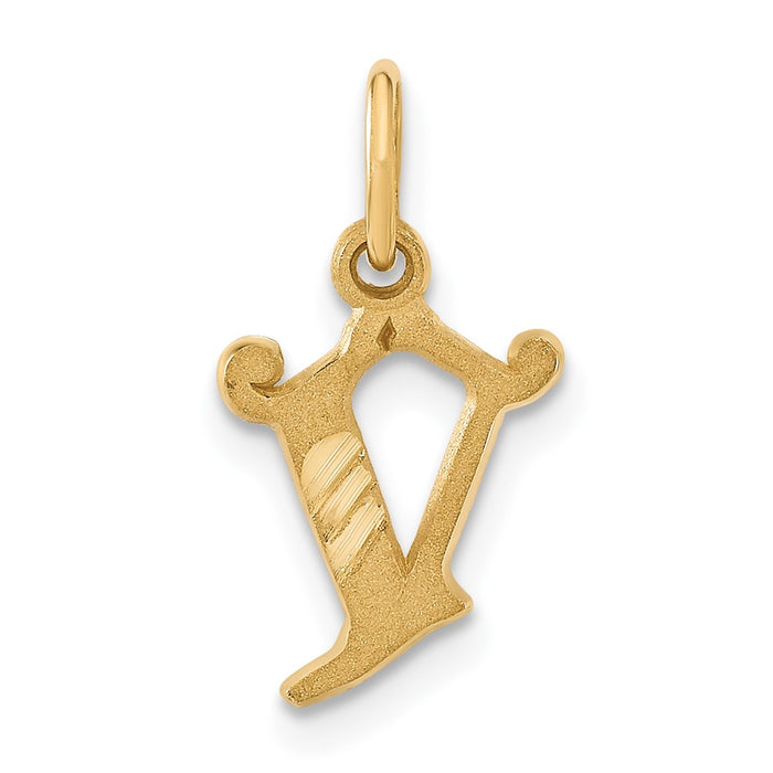 14k Letter V Initial Charm-C565V