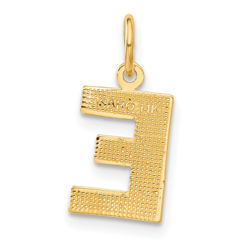 14KY Satin Diamond-cut Letter E Initial Charm-C566E