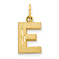 14KY Satin Diamond-cut Letter E Initial Charm-C566E