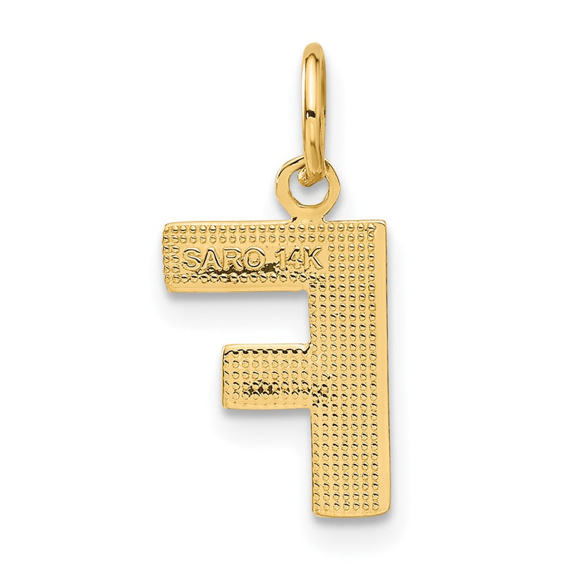 14KY Satin Diamond-cut Letter F Initial Charm-C566F