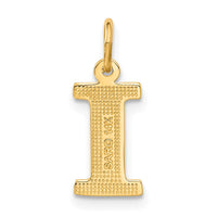 14KY Satin Diamond-cut Letter I Initial Charm-C566I