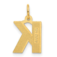 14KY Satin Diamond-cut Letter K Initial Charm-C566K