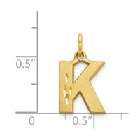 14KY Satin Diamond-cut Letter K Initial Charm-C566K