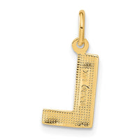 14KY Satin Diamond-cut Letter L Initial Charm-C566L