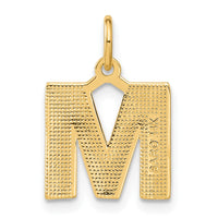 14KY Satin Diamond-cut Letter M Initial Charm-C566M