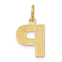 14KY Satin Diamond-cut Letter P Initial Charm-C566P