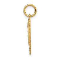 14k Heart Letter D Charm-C568D