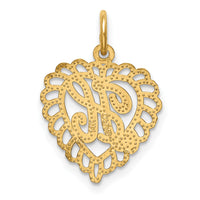14k Heart Letter H Charm-C568H