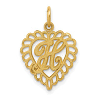 14k Heart Letter H Charm-C568H