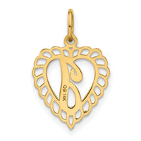 14k Heart Letter I Charm-C568I