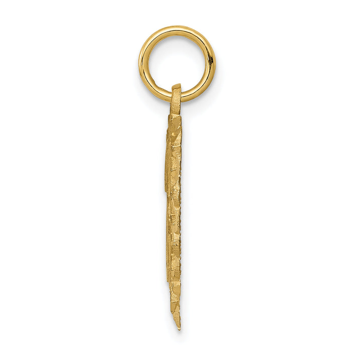 14k Heart Letter J Charm-C568J