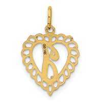 14k Heart Letter J Charm-C568J