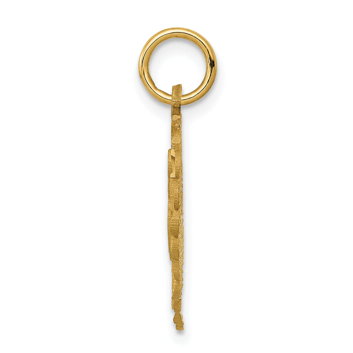 14k Heart Letter K Charm-C568K