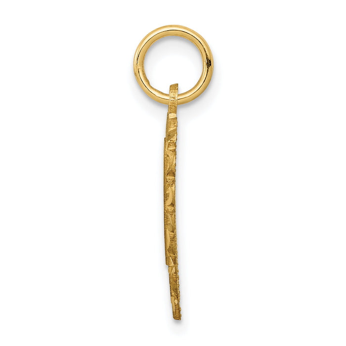 14k Heart Letter L Charm-C568L