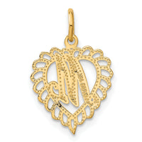 14k Heart Letter M Charm-C568M