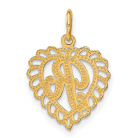 14k Heart Letter R Charm-C568R