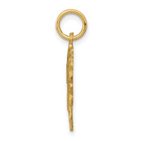 14k Heart Letter T Charm-C568T
