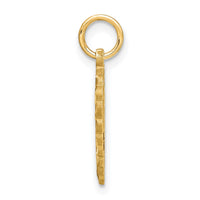 14k Heart Letter W Charm-C568W