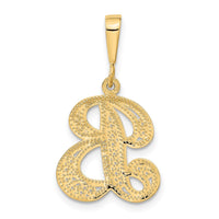 14KY Polished Script Filigree Letter B Initial Pendant-C569B