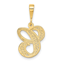 14KY Polished Script Filigree Letter C Initial Pendant-C569C