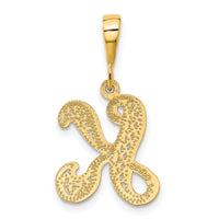 14KY Polished Script Filigree Letter K Initial Pendant-C569K