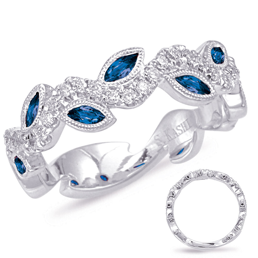 White Gold Sapphire & Diamond Ring