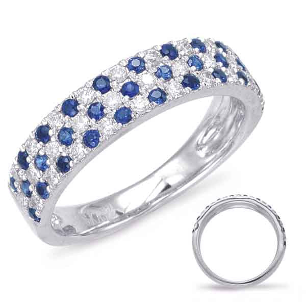 White Gold Sapphire & Diamond Ring