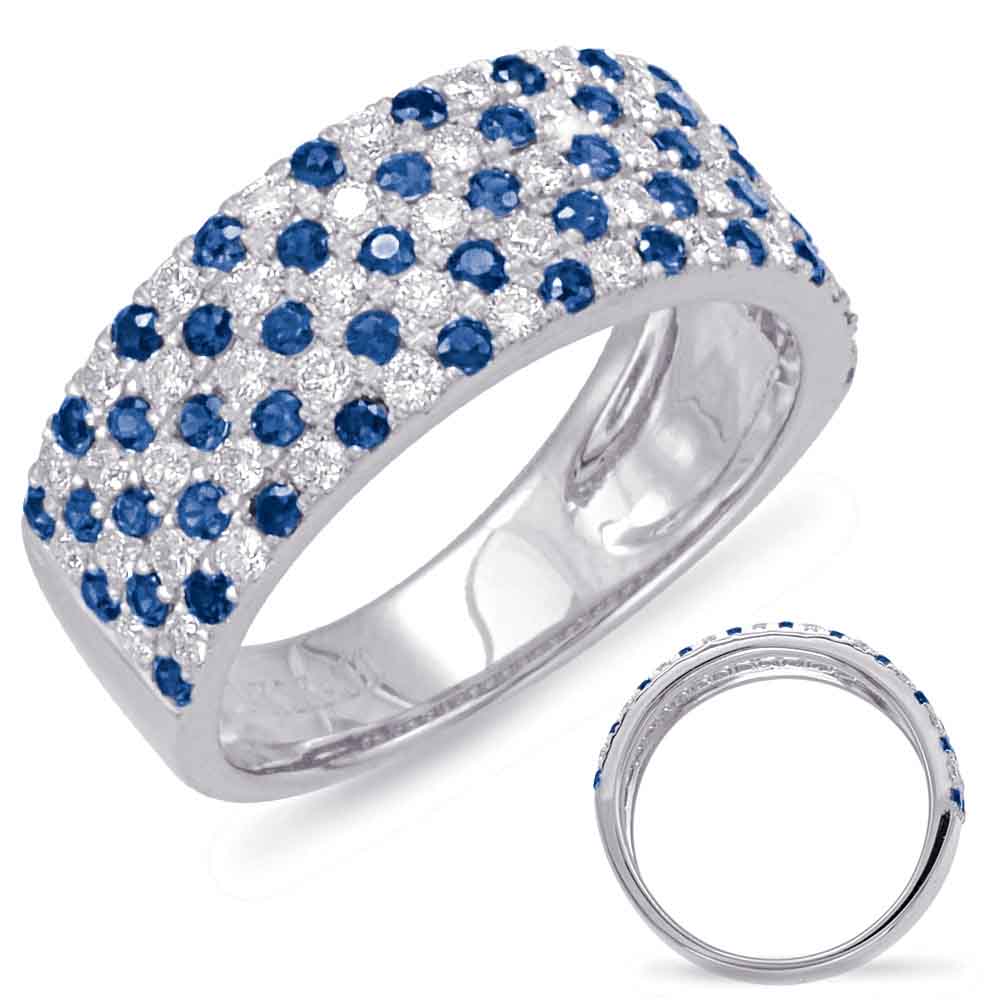 White Gold Sapphire & Diamond Ring