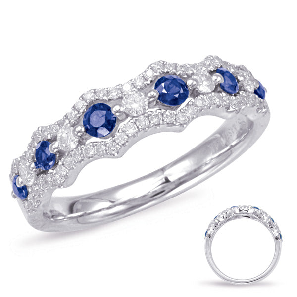 White Gold Sapphire & Diamond Band