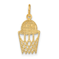 14k Basketball in Net Charm-C580