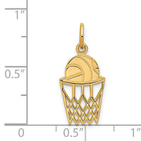14k Basketball in Net Charm-C580