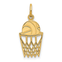 14k Basketball in Net Charm-C580