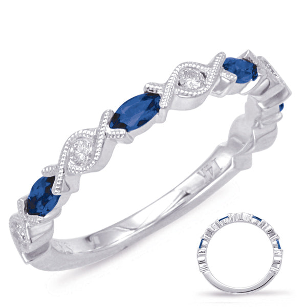 White Gold Sapphire & Diamond Ring