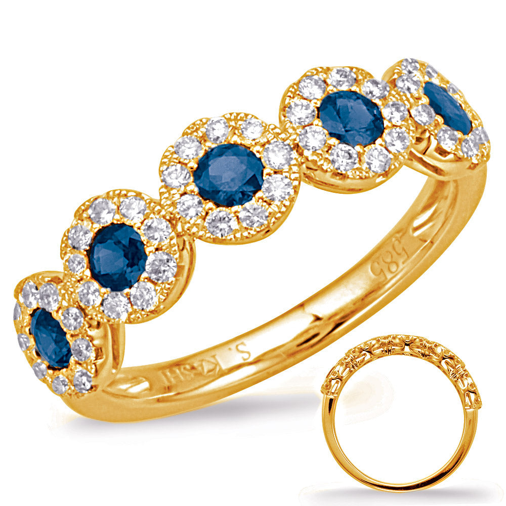 Yellow Gold Sapphire & Diamond Ring