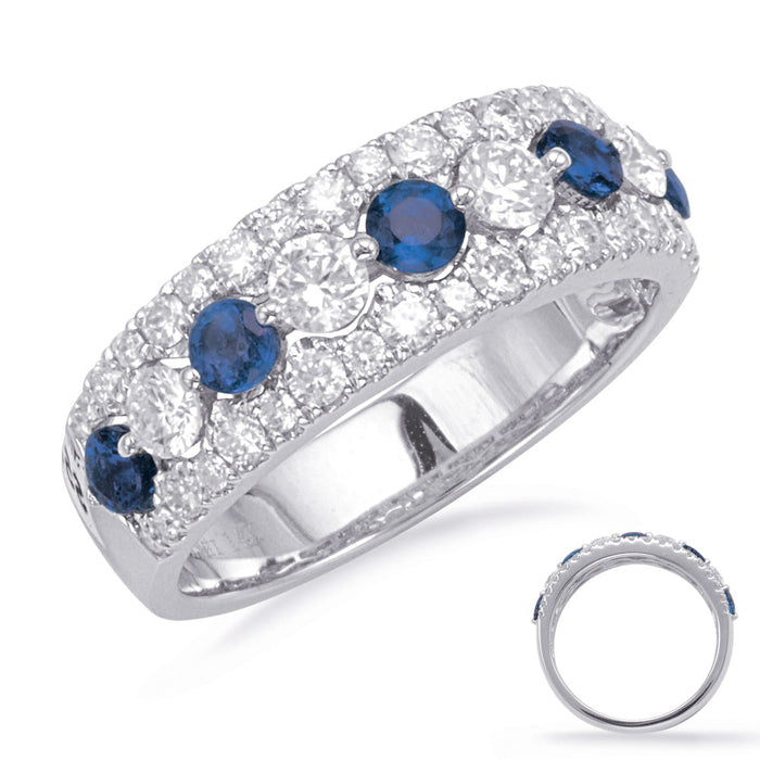 White Gold Sapphire & Diamond Ring