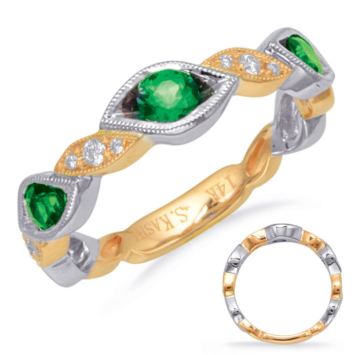 Yellow & White Emerald & Diamond Ring