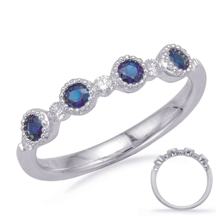White Gold Sapphire & Diamond Ring