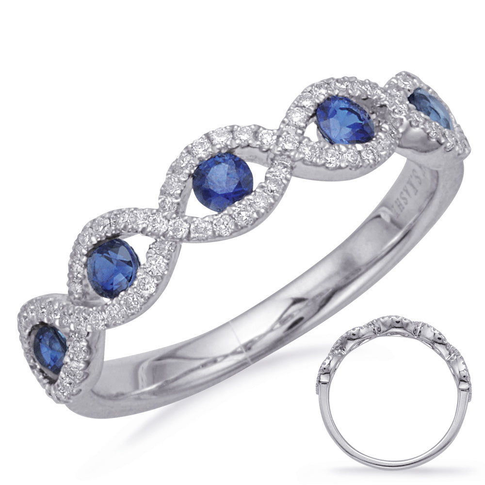 White Gold Sapphire & Diamond Ring