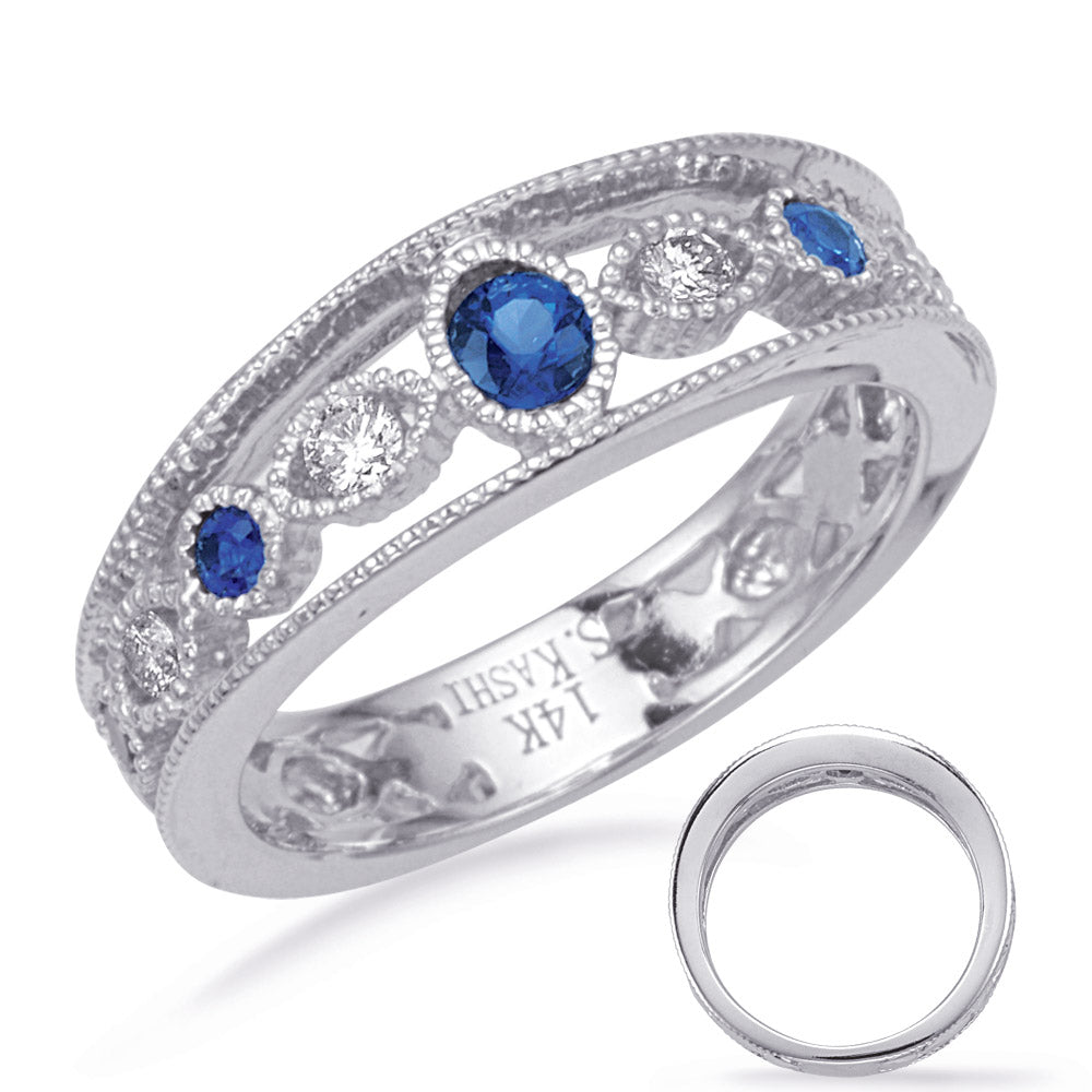 White Gold Sapphire & Diamond Ring