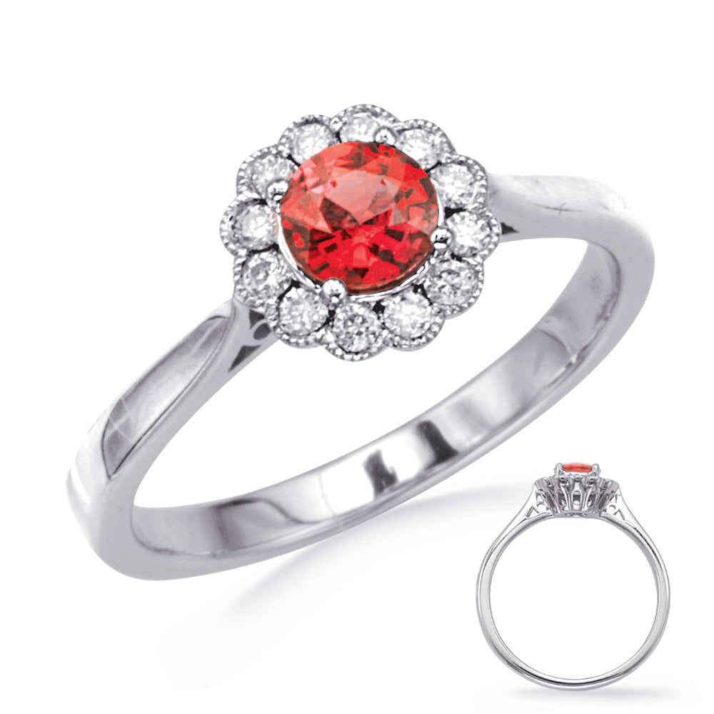 White Gold Ruby & Diamond Ring