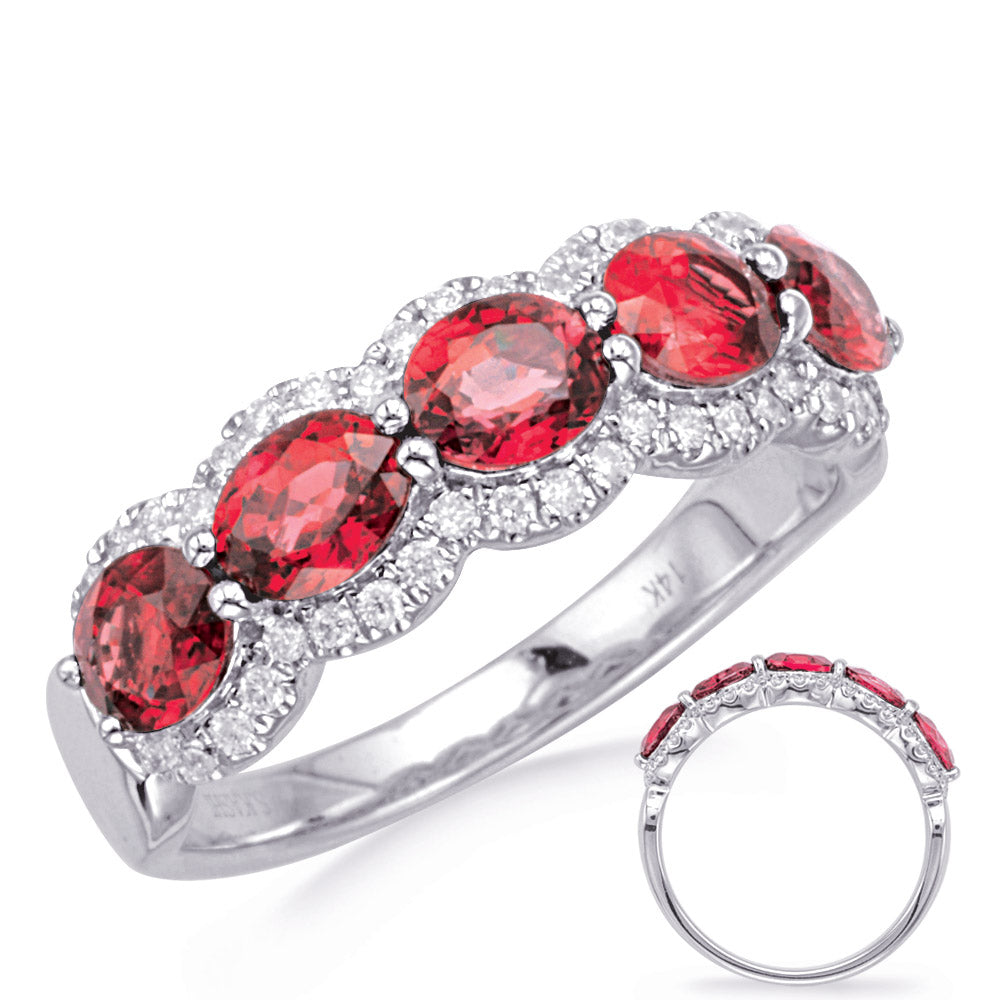White Gold Ruby & Diamond Ring