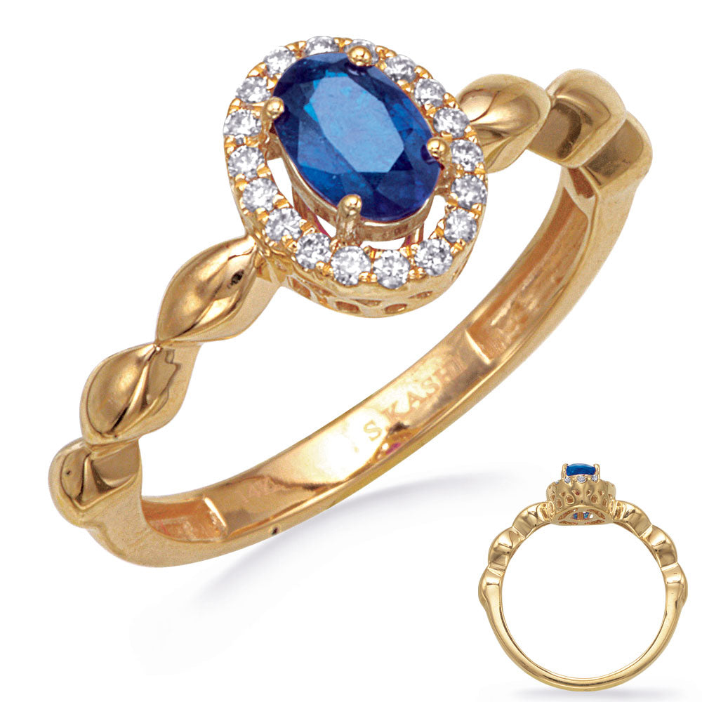 Yellow Gold Sapphire & Diamond Ring