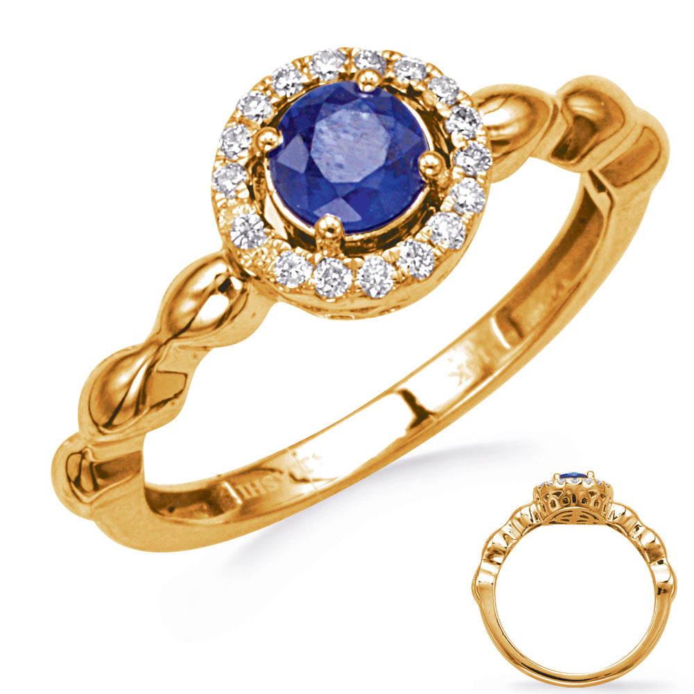 Yellow Gold Sapphire & Diamond Ring