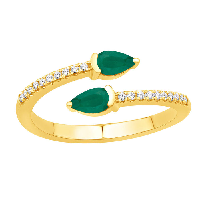Yellow Gold Emerald & Diamond Ring
