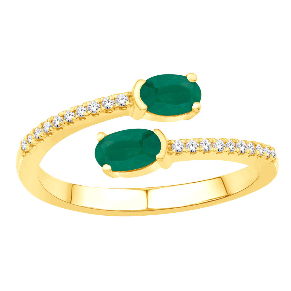 Yellow Gold Emerald & Diamond Ring
