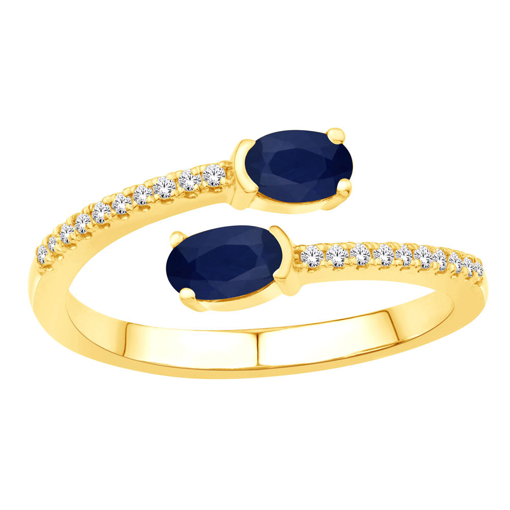Yellow Gold Sapphire & Diamond Ring